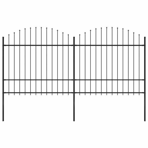 ARDEBO.de - Gartenzaun mit Speerspitze Stahl 337 x 175 cm Schwarz