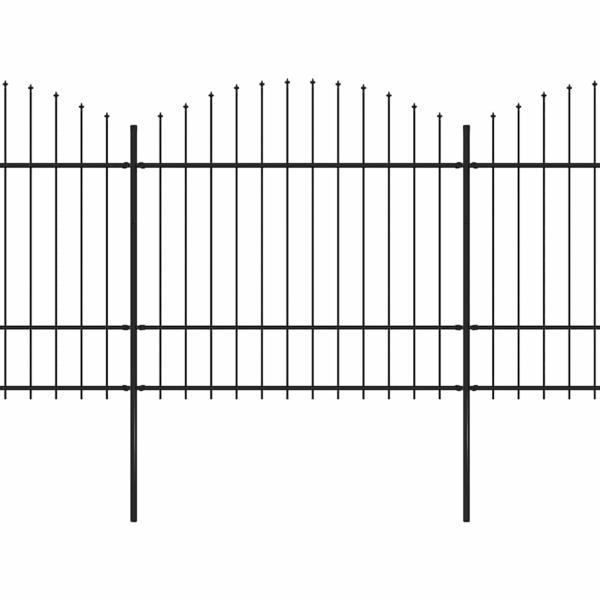 Gartenzaun mit Speerspitze Stahl 337 x 175 cm Schwarz