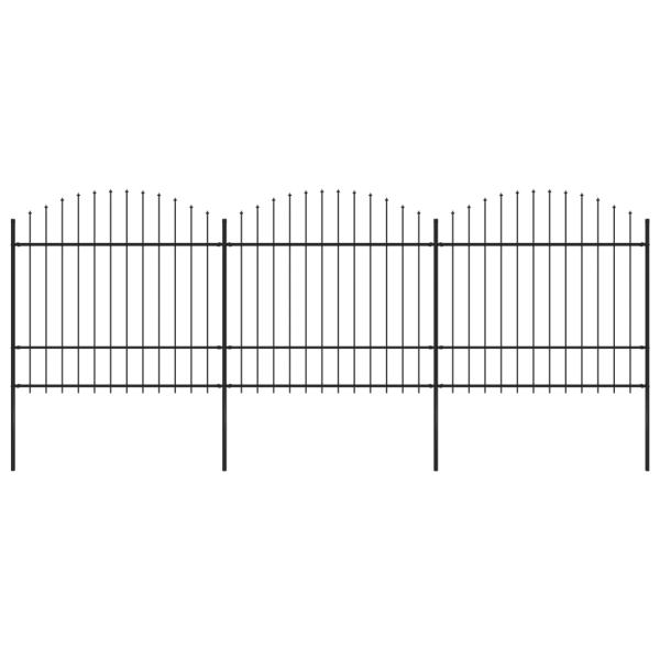 ARDEBO.de - Gartenzaun mit Speerspitze Stahl 537 x 175 cm Schwarz