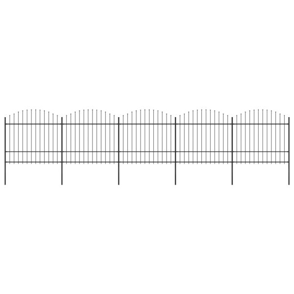 ARDEBO.de - Gartenzaun mit Speerspitze Stahl 892,5 x 175 cm Schwarz