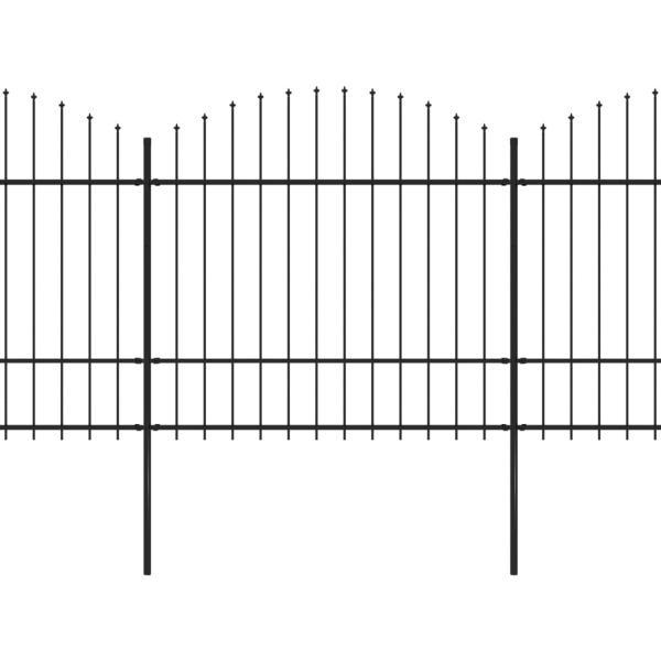 Gartenzaun mit Speerspitze Stahl 892,5 x 175 cm Schwarz