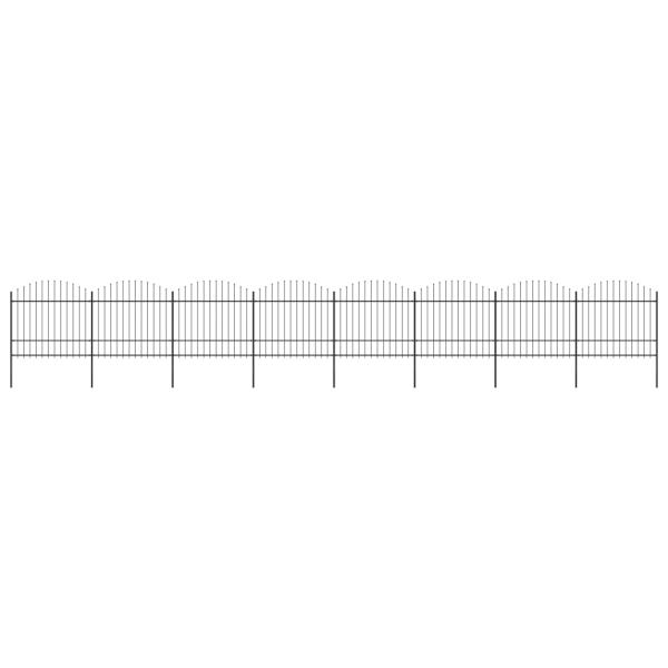 ARDEBO.de - Gartenzaun mit Speerspitze Stahl 1426 x 175 cm Schwarz