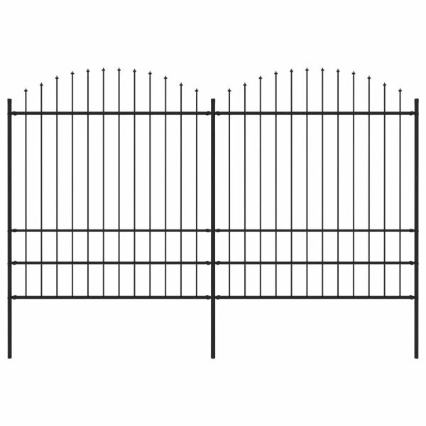 ARDEBO.de - Gartenzaun mit Speerspitze Stahl 359 x 200 cm Schwarz