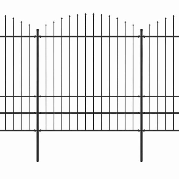 Gartenzaun mit Speerspitze Stahl 671 x 200 cm Schwarz