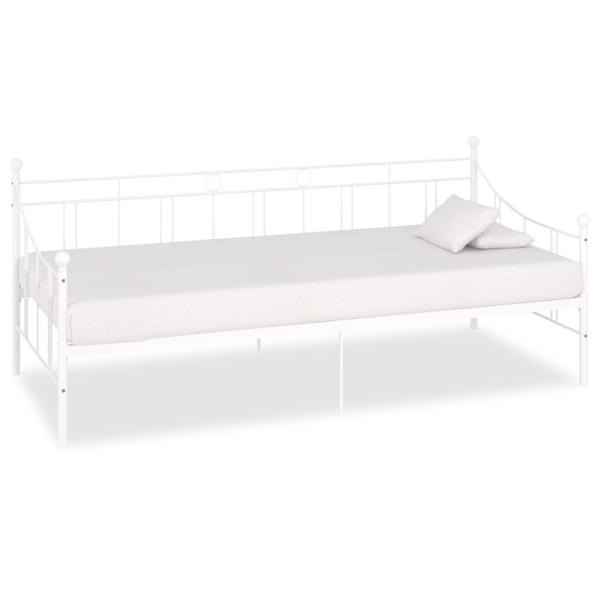 ARDEBO.de - Tagesbett-Rahmen Weiß Metall 90×200 cm