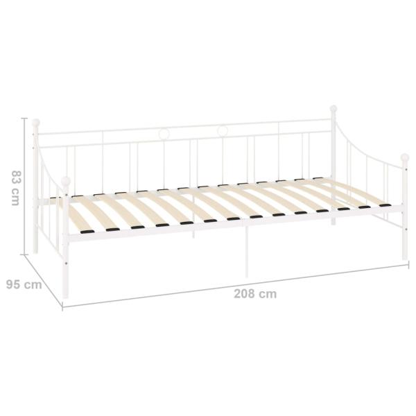 Tagesbett-Rahmen Weiß Metall 90×200 cm
