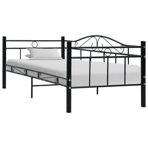 ARDEBO.de - Tagesbett-Rahmen Schwarz Metall 90×200 cm