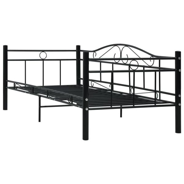 Tagesbett-Rahmen Schwarz Metall 90×200 cm