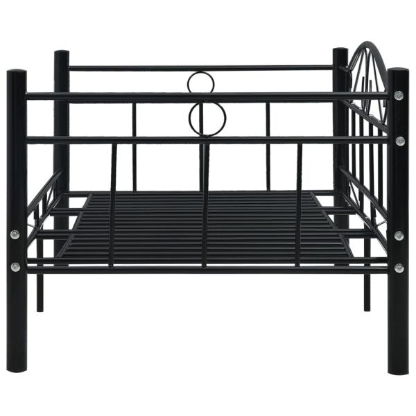 Tagesbett-Rahmen Schwarz Metall 90×200 cm