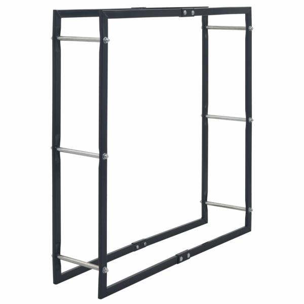 Brennholzregal Schwarz 100×25×100 cm Stahl