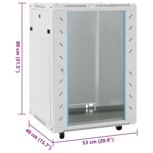15U Netzwerkschrank auf Rollen 19" IP20 60x45x86 cm