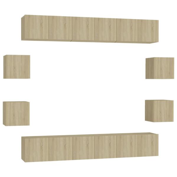 10-tlg. TV-Schrank-Set Sonoma-Eiche Holzwerkstoff