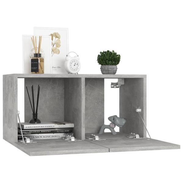 8-tlg. TV-Schrank-Set Betongrau Holzwerkstoff