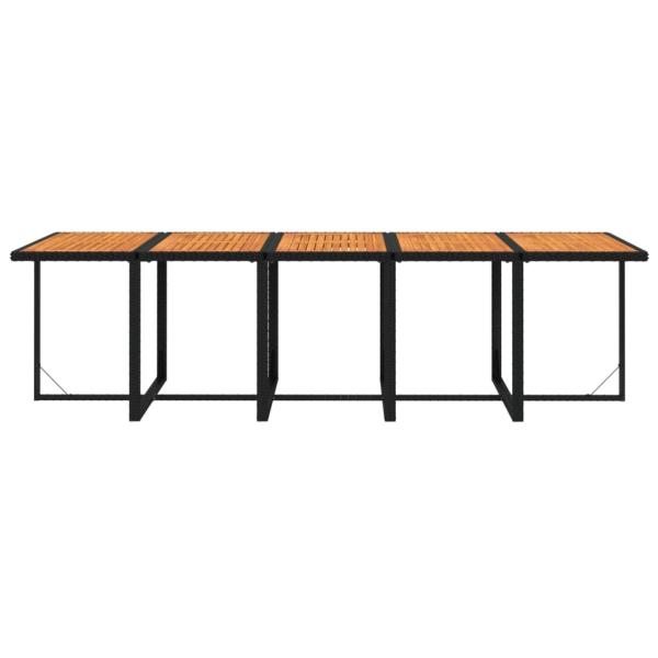 15-tlg. Garten-Essgruppe mit Kissen Poly Rattan Schwarz