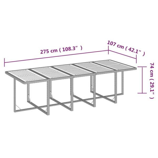 15-tlg. Garten-Essgruppe mit Kissen Poly Rattan Schwarz