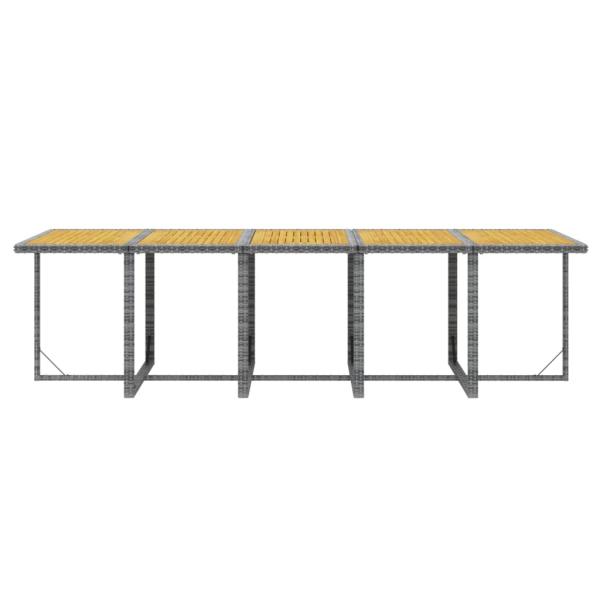 11-tlg. Garten-Essgruppe mit Auflagen Poly Rattan Grau
