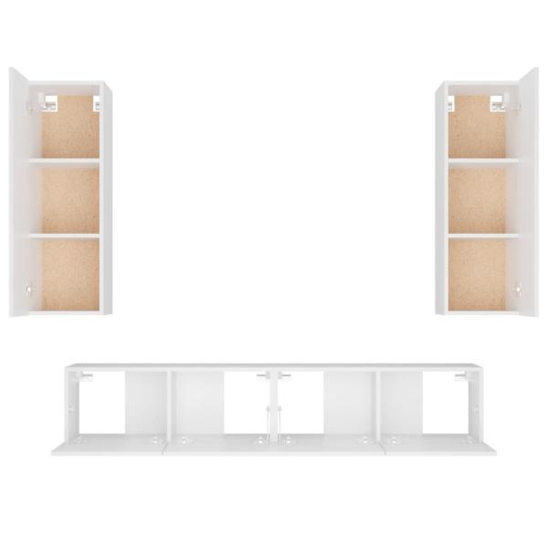4-tlg. TV-Schrank-Set Weiß Holzwerkstoff