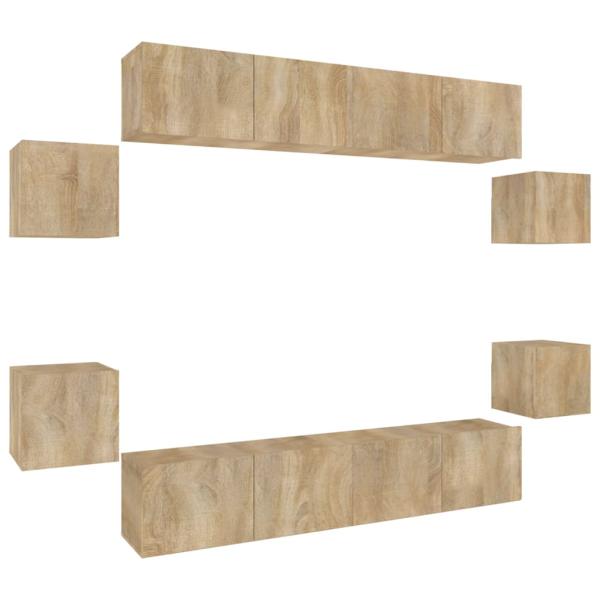 8-tlg. TV-Schrank-Set Sonoma-Eiche Holzwerkstoff