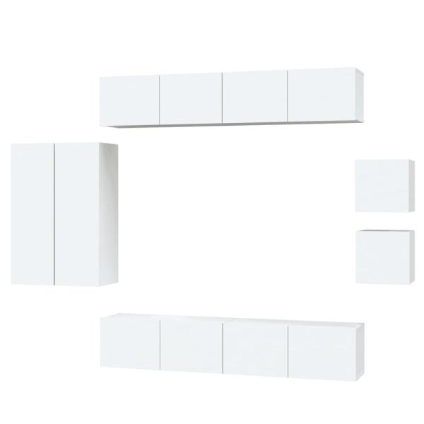8-tlg. TV-Schrank-Set Weiß Holzwerkstoff