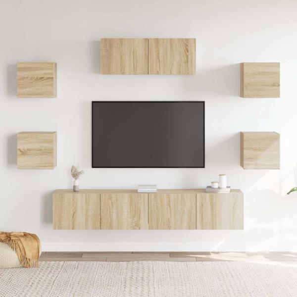 7-tlg. TV-Schrank-Set Sonoma-Eiche Holzwerkstoff