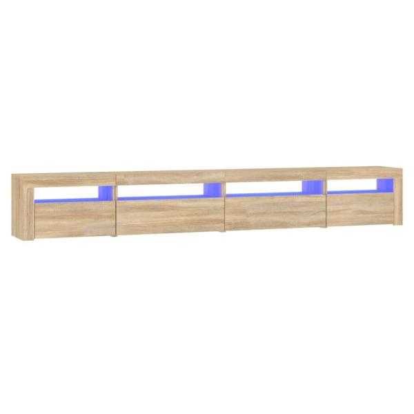 TV-Schrank mit LED-Leuchten Sonoma-Eiche 270x35x40 cm