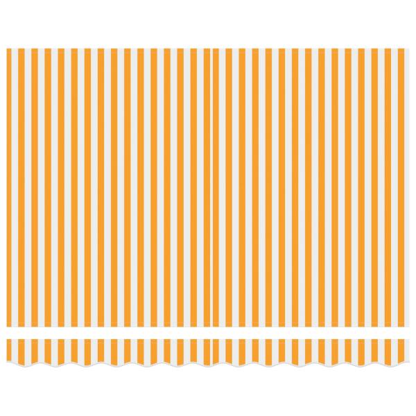 | Ausziehbare Markise | Blau und Weiß mit weißem Rahmen 3 x 2,5 m