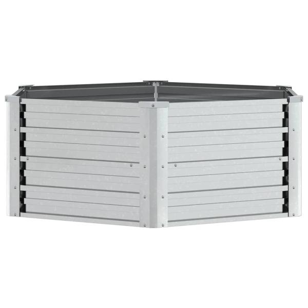 Garten-Hochbeet 129x45 cm Verzinkter Stahl Silber