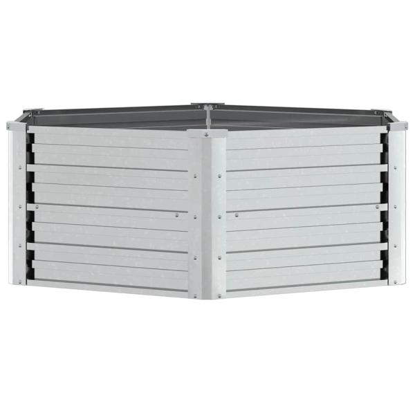 Garten-Hochbeet 129x45 cm Verzinkter Stahl Silber