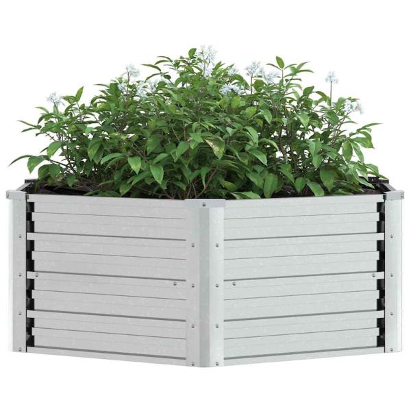 Garten-Hochbeet 129x45 cm Verzinkter Stahl Silber