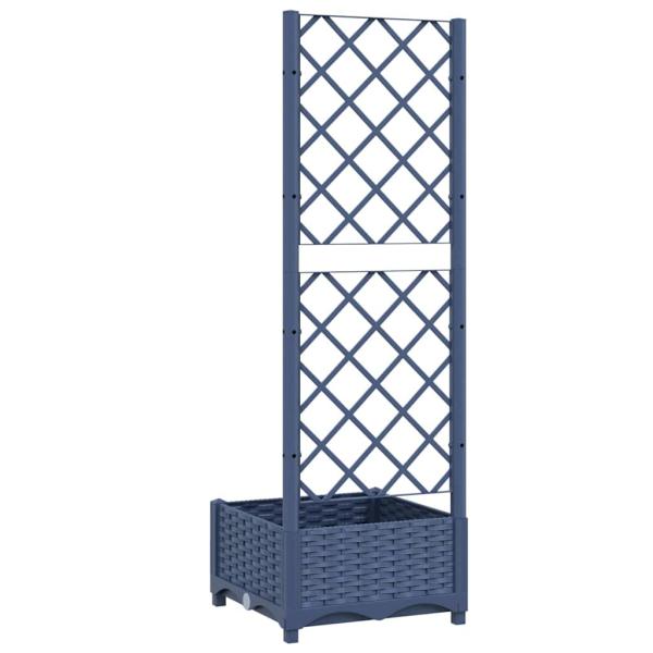 Garten-Pflanzgefäß mit Spalier Blaugrau 40 x 40 x 121,5 cm PP