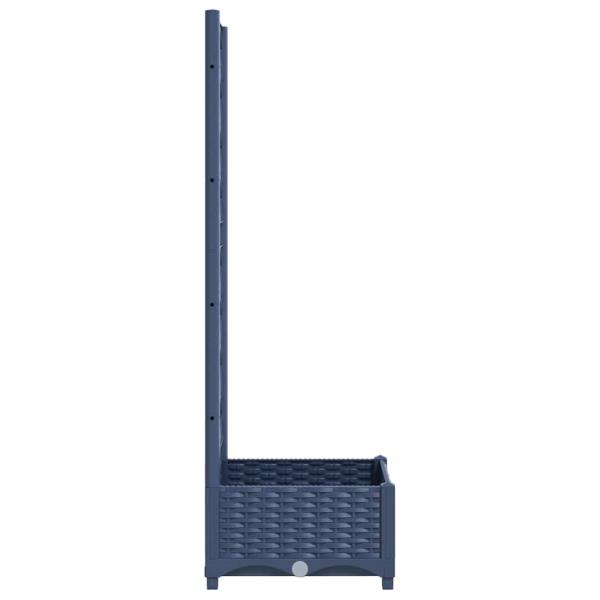 Garten-Pflanzgefäß mit Spalier Blaugrau 40 x 40 x 121,5 cm PP