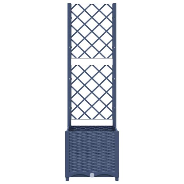 Garten-Pflanzgefäß mit Spalier Blaugrau 40 x 40 x 136 cm PP