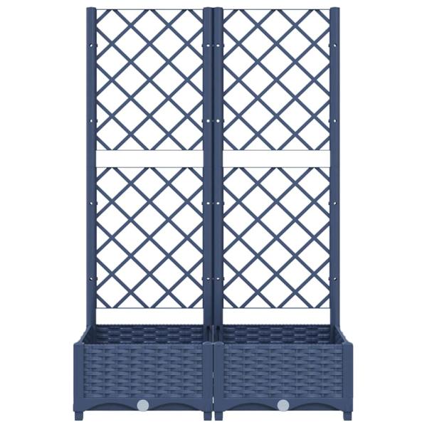 Garten-Pflanzgefäß mit Spalier Blaugrau 80 x 40 x 121,5 cm PP