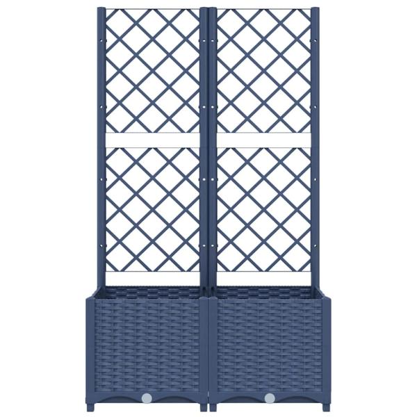 Garten-Pflanzgefäß mit Spalier Blaugrau 80 x 40 x 136 cm PP
