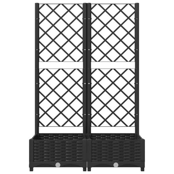 Gartenpflanzgefäß mit Spalier Schwarz 80 x 40 x 121,5 cm PP