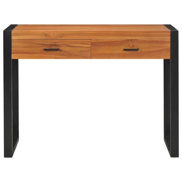Schreibtisch mit 2 Schubladen 100x40x75 cm Teakholz
