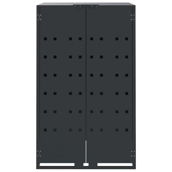 Mülltonnenbox für 4 Tonnen Anthrazit 276x79x117 cm Stahl