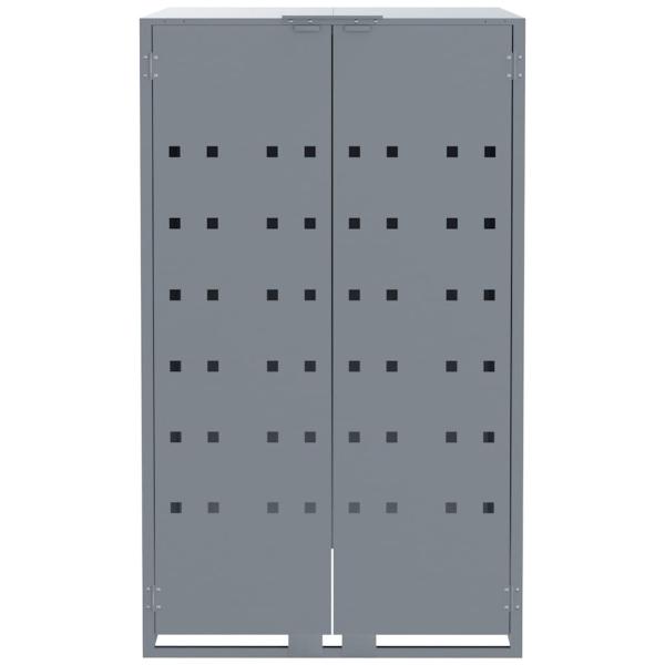 Mülltonnenbox für 5 Tonnen Grau 345x79x117 cm Stahl