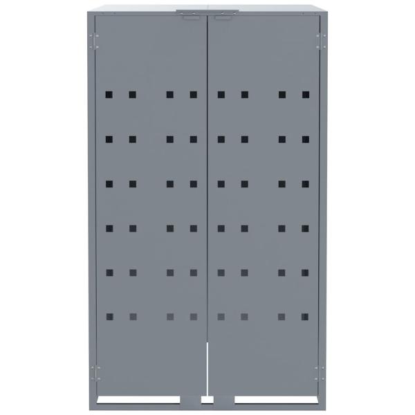 Mülltonnenbox für 6 Tonnen Grau 414x79x117 cm Stahl