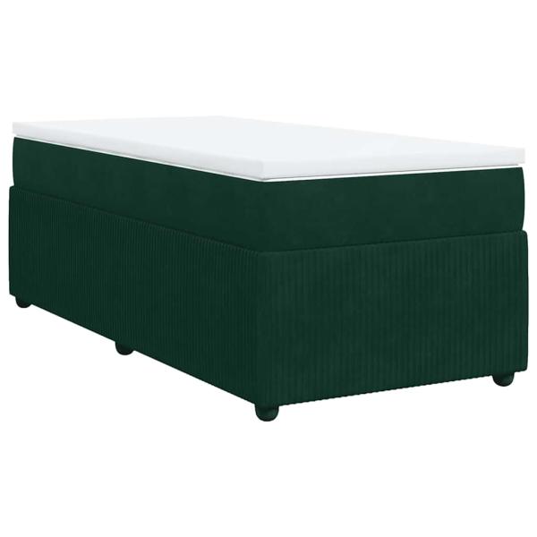 Boxspringbett mit Matratze Dunkelgrün 80x200 cm Samt