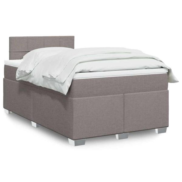 ARDEBO.de - Boxspringbett mit Matratze Taupe 120x190 cm Stoff