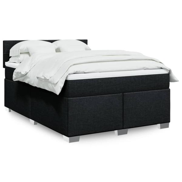 ARDEBO.de - Boxspringbett mit Matratze Schwarz 160x200 cm Stoff