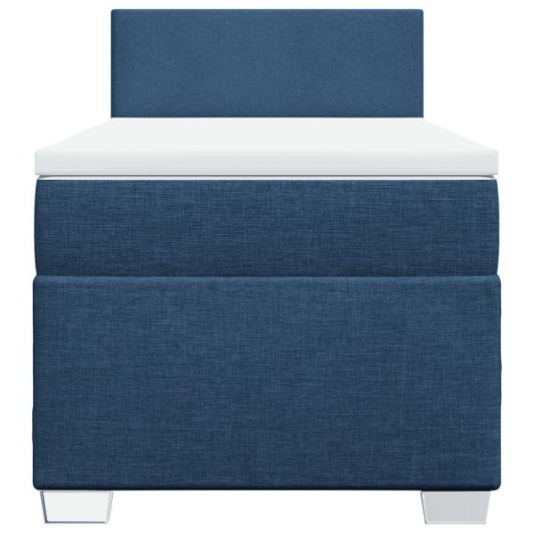 Boxspringbett mit Matratze Blau 90x200 cm Stoff