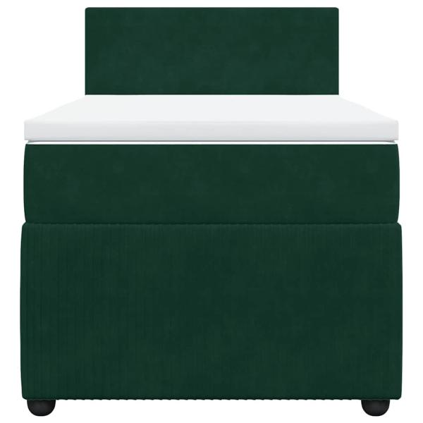 Boxspringbett mit Matratze Dunkelgrün 80x200 cm Samt