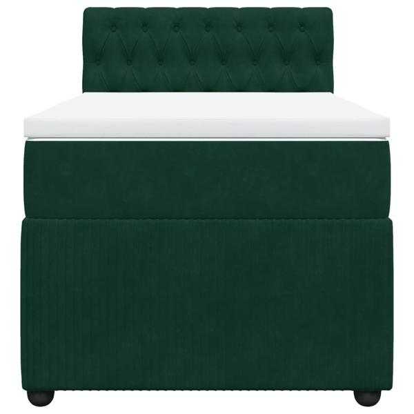 Boxspringbett mit Matratze Dunkelgrün 80x200 cm Samt
