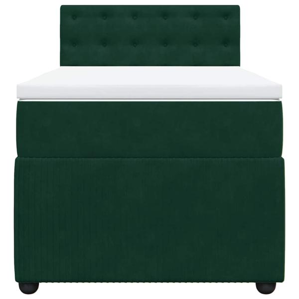 Boxspringbett mit Matratze Dunkelgrün 80x200 cm Samt