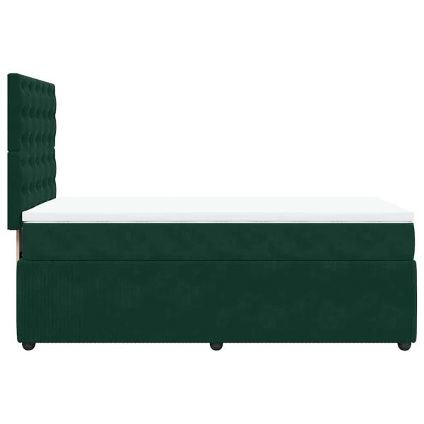 Boxspringbett mit Matratze Dunkelgrün 80x200 cm Samt