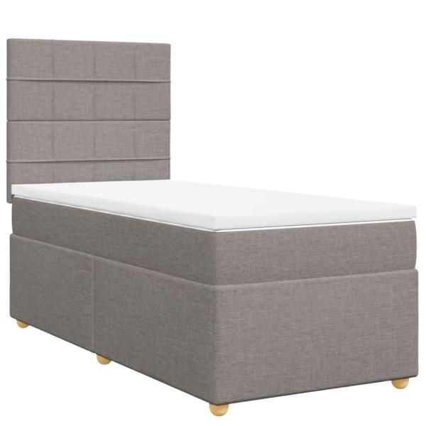 Boxspringbett mit Matratze Taupe 80x200 cm Stoff