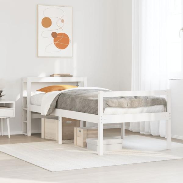 ARDEBO.de - Seniorenbett mit Kopfteil ohne Matratze Weiß 75x190 cm