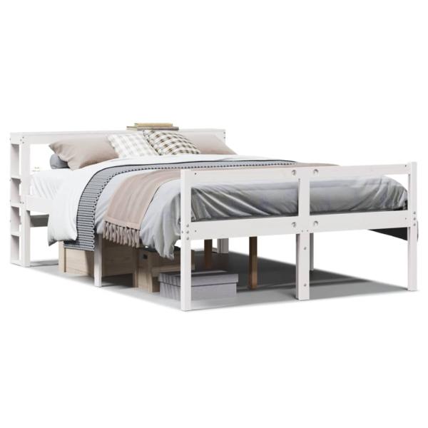 Seniorenbett mit Kopfteil ohne Matratze Weiß 120x190 cm